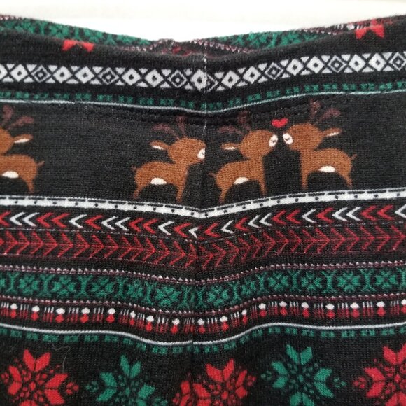 Pink Republic leggings Small Christmas XMas reindeer fair isle snowflake holiday - Picture 7 of 12